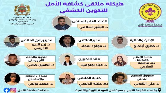 عبر البريد.. الهيكلة التنظيمية للملتقى الكشفي