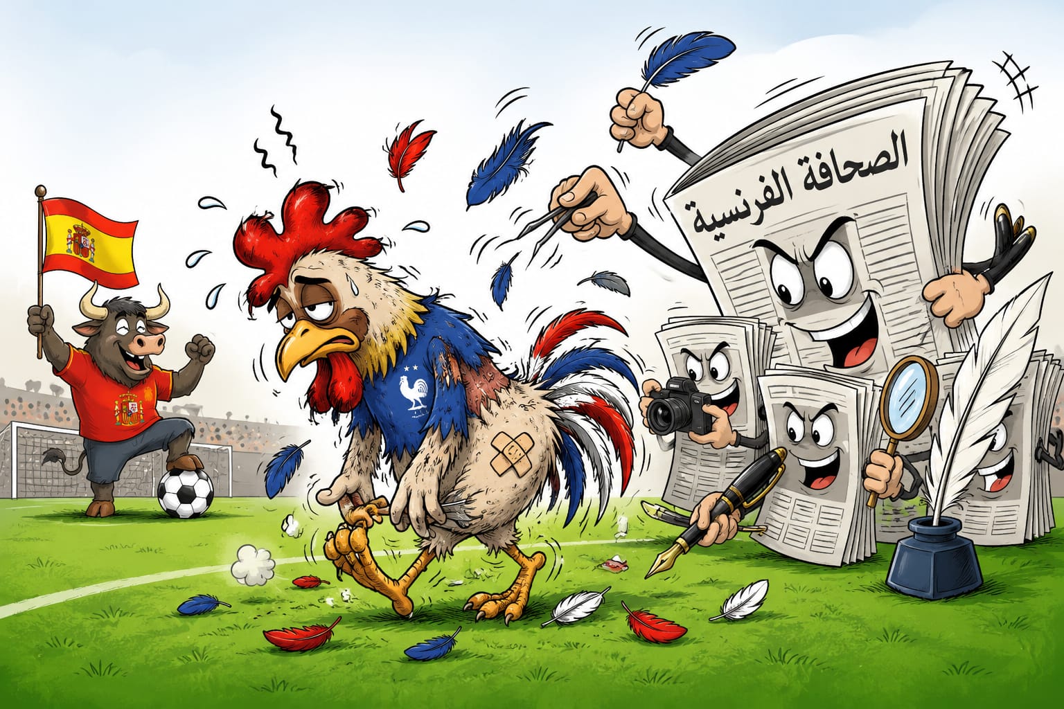 الصحافة الفرنسية تنتف ريش “الديكة” بعد السقوط أمام إسبانيا