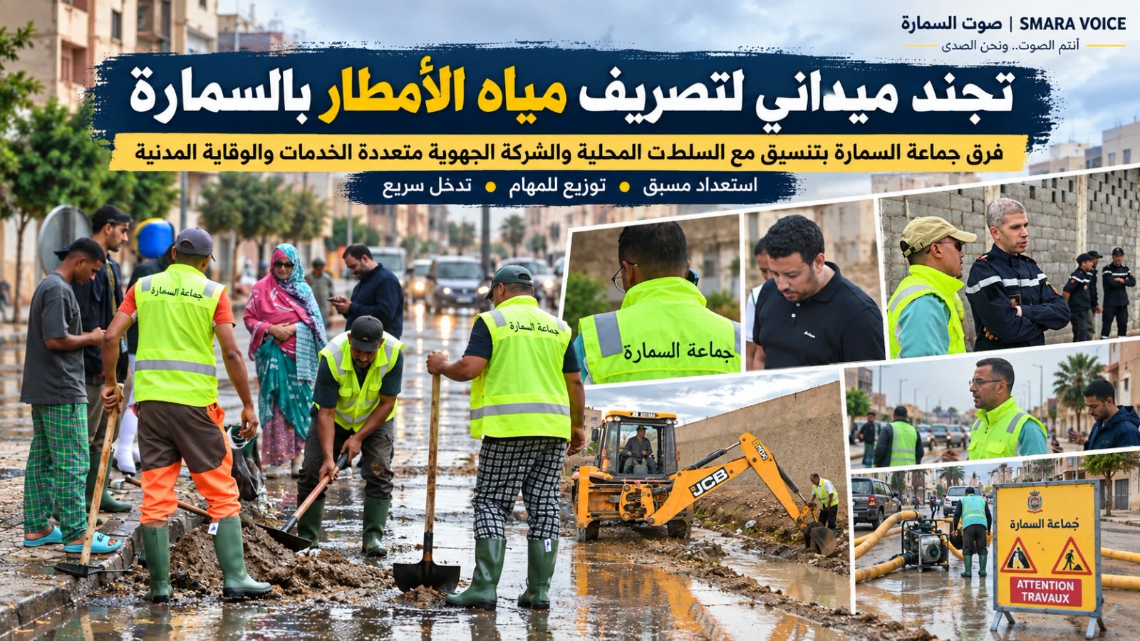 ساعة من الأمطار واختبار للجاهزية.. قراءة في تجند فرق التدخل بالسمارة..